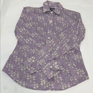 Tommy Hilfiger Lavender Floral Button Down Shirt